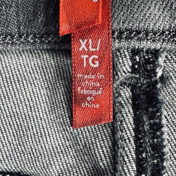 Spanx Pull On Ankle Jeans XL (33x26) Gray Tie Dye Cloud Distress Stretch Womens - Picture 5 of 10